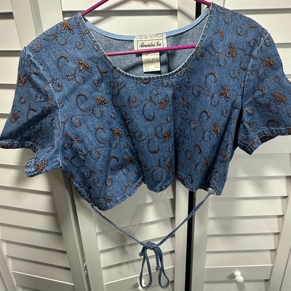 Vintage Custom Denim Crop Top